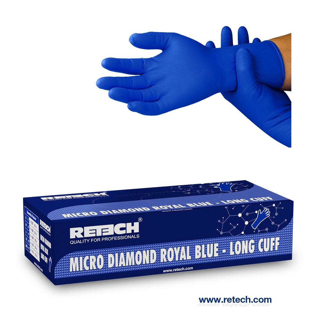 Micro Diamond Royal Blue - Long Cuff - S